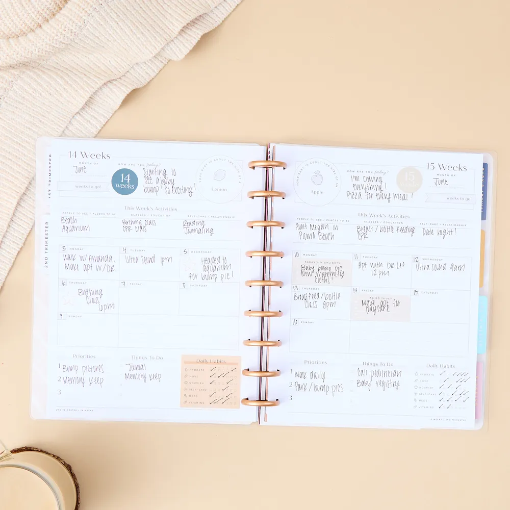 Happy Planner Baby on the Way agenda grossesse non daté 9 mois