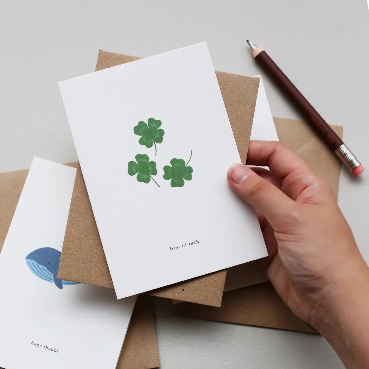 Kartotek Clover carte de vœux best of luck trèfle