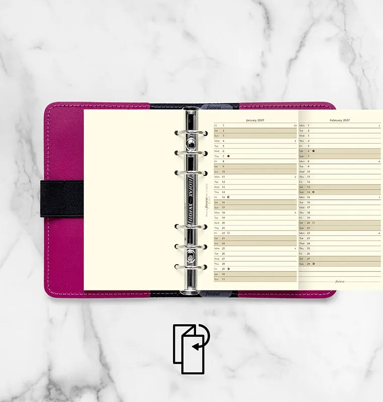 Filofax 2027 recharge agenda verticale Personal crème anglais