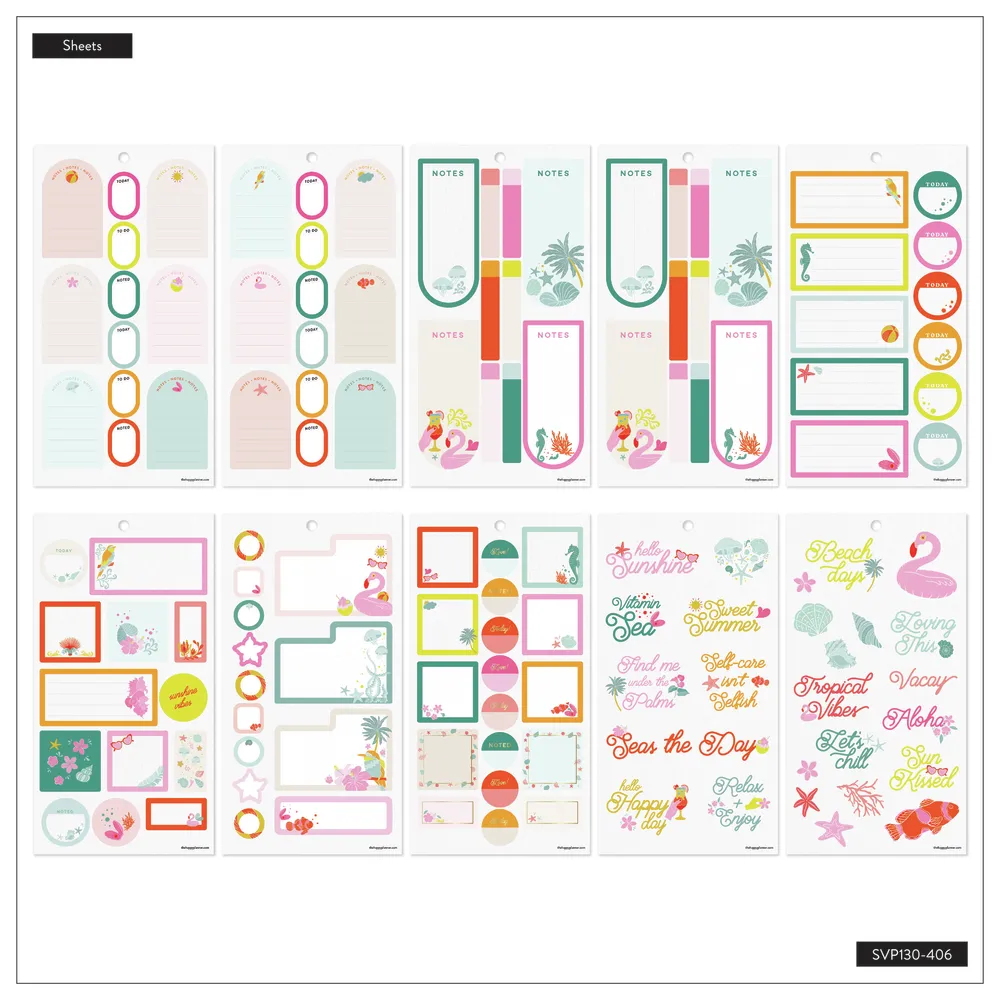 Happy Planner Tropical Florals carnet stickers 30 feuilles tropical