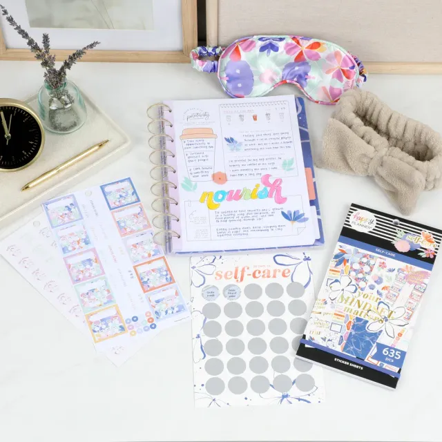 Happy Planner Pastel Florals coffret bien-être journal stickers