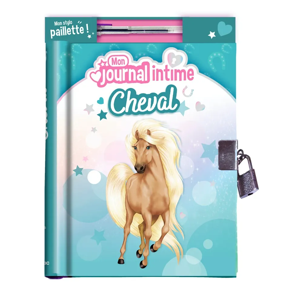 Mon journal intime Cheval carnet secret cadenas + stylo