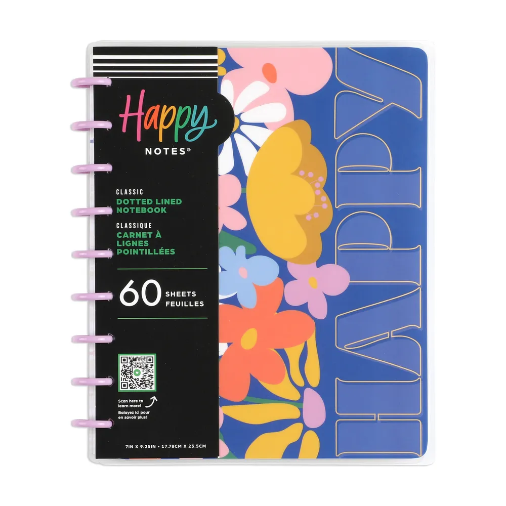 Happy Planner Fun Fleurs carnet pointillé Classic 60 feuilles