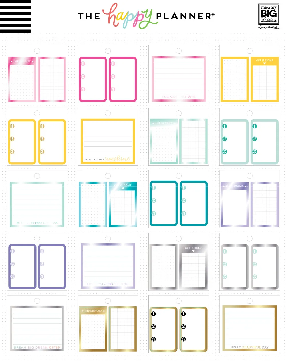 Me & my big ideas Tiny Sticker Pad Colorful Boxes stickers 34 pièces