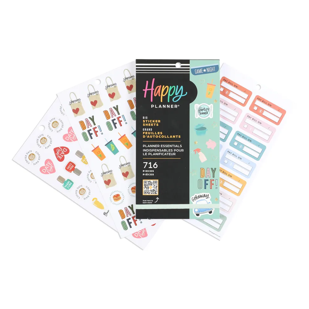 Happy Planner Essentials Value Pack stickers Big 716 foil