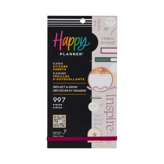 Happy Planner Reflect & Grow stickers classic 997 bien-être