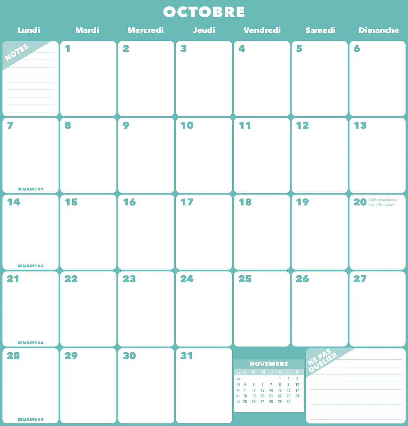 Frigobloc Mensuel 2024 calendrier frigo déco végétale édition limitée