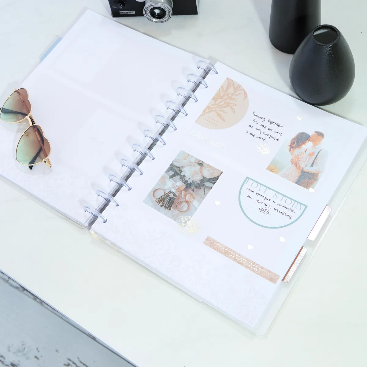 Happy Planner Love Blooms journal photo mariage Big 80 feuilles