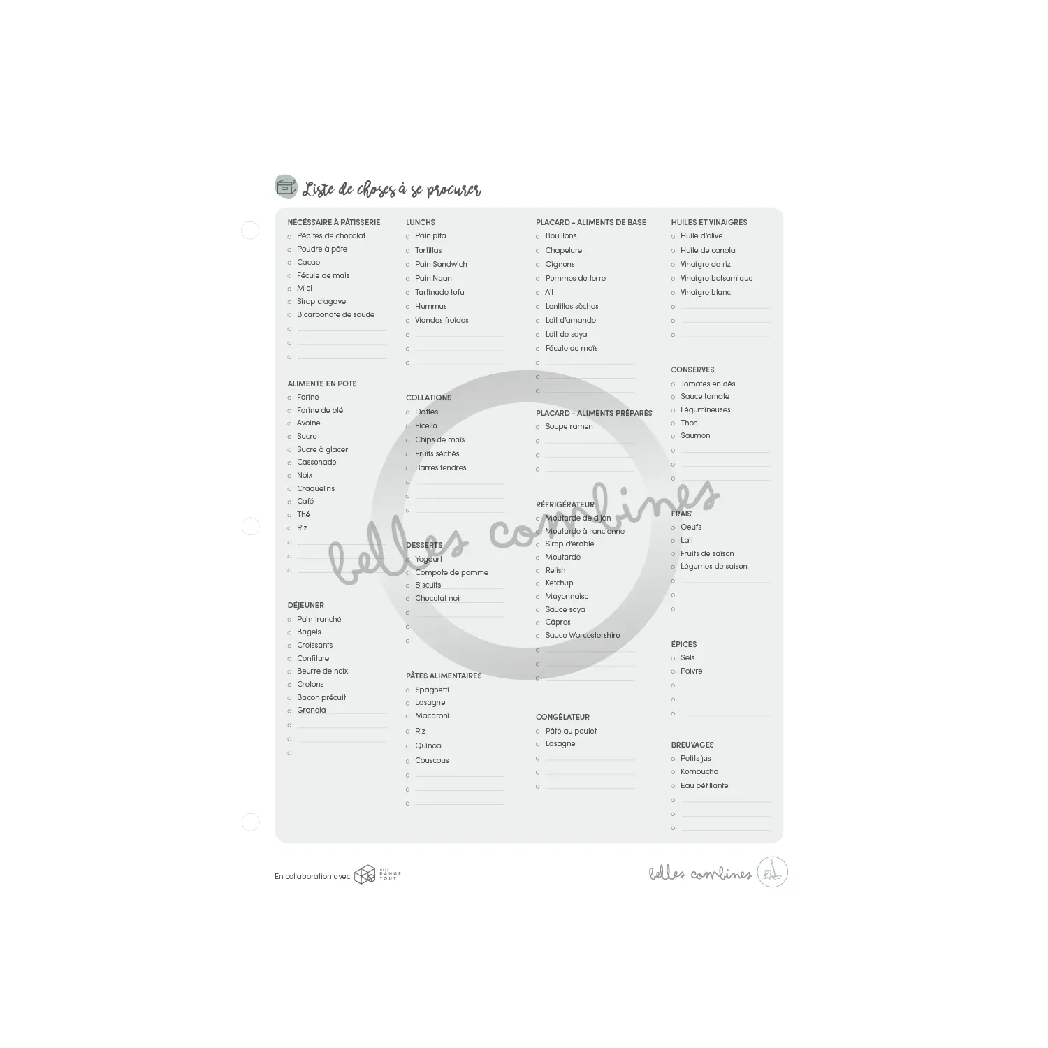 Les Belles Combines Défi 1 pièce par mois fiche cuisine efficace
