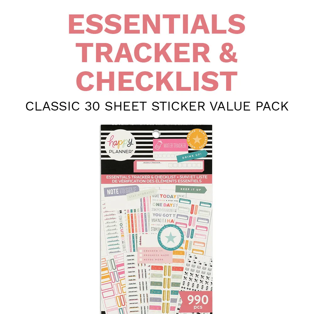 Happy Planner Essentials stickers trackers checklists 990
