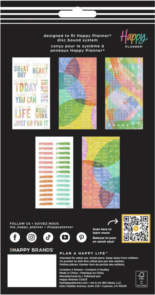 Happy Planner Happy Teacher autocollants 5 feuilles 225 pièces