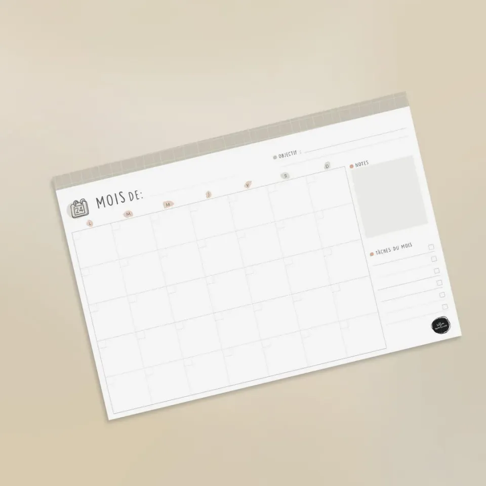 Les Belles Combines Mon mois bloc-notes mensuel 50 pages 21,4 cm