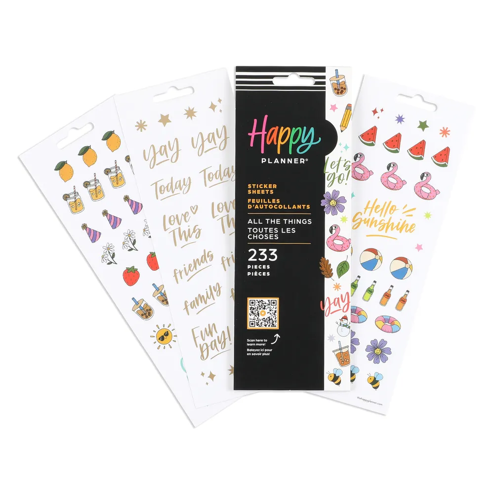 Happy Planner All the Things stickers icônes 233 pièces