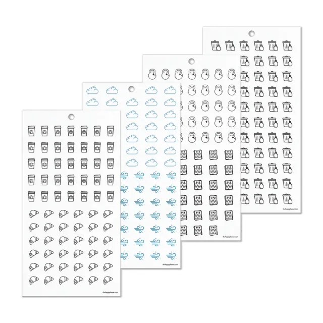 Happy Planner Everyday Neutral Icons stickers icônes neutres 2429