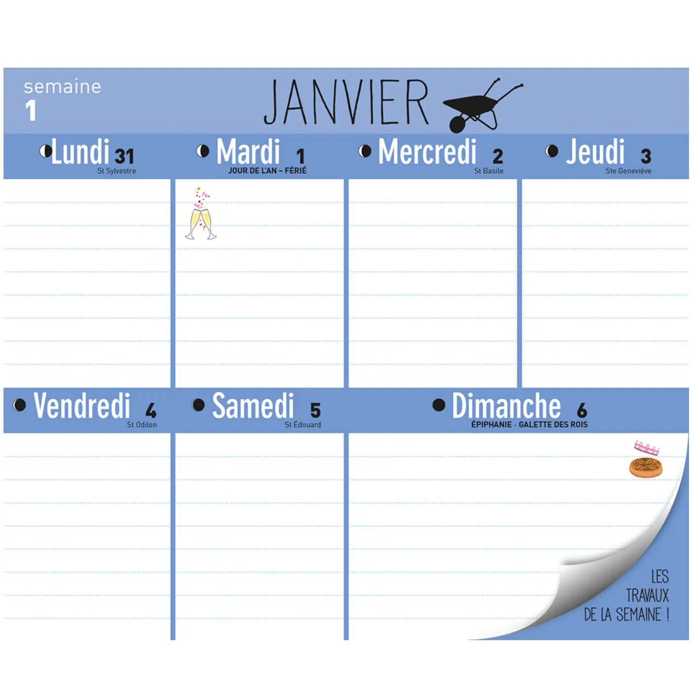 Frigobloc Jardiner avec la Lune 2020 calendrier familial aimanté