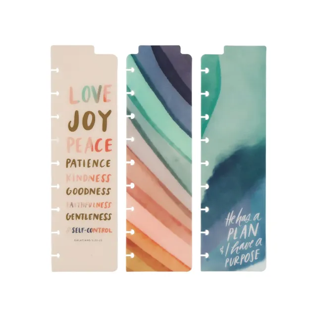 Happy Planner Watercolor Grace Faith marque-pages Classic lot 3