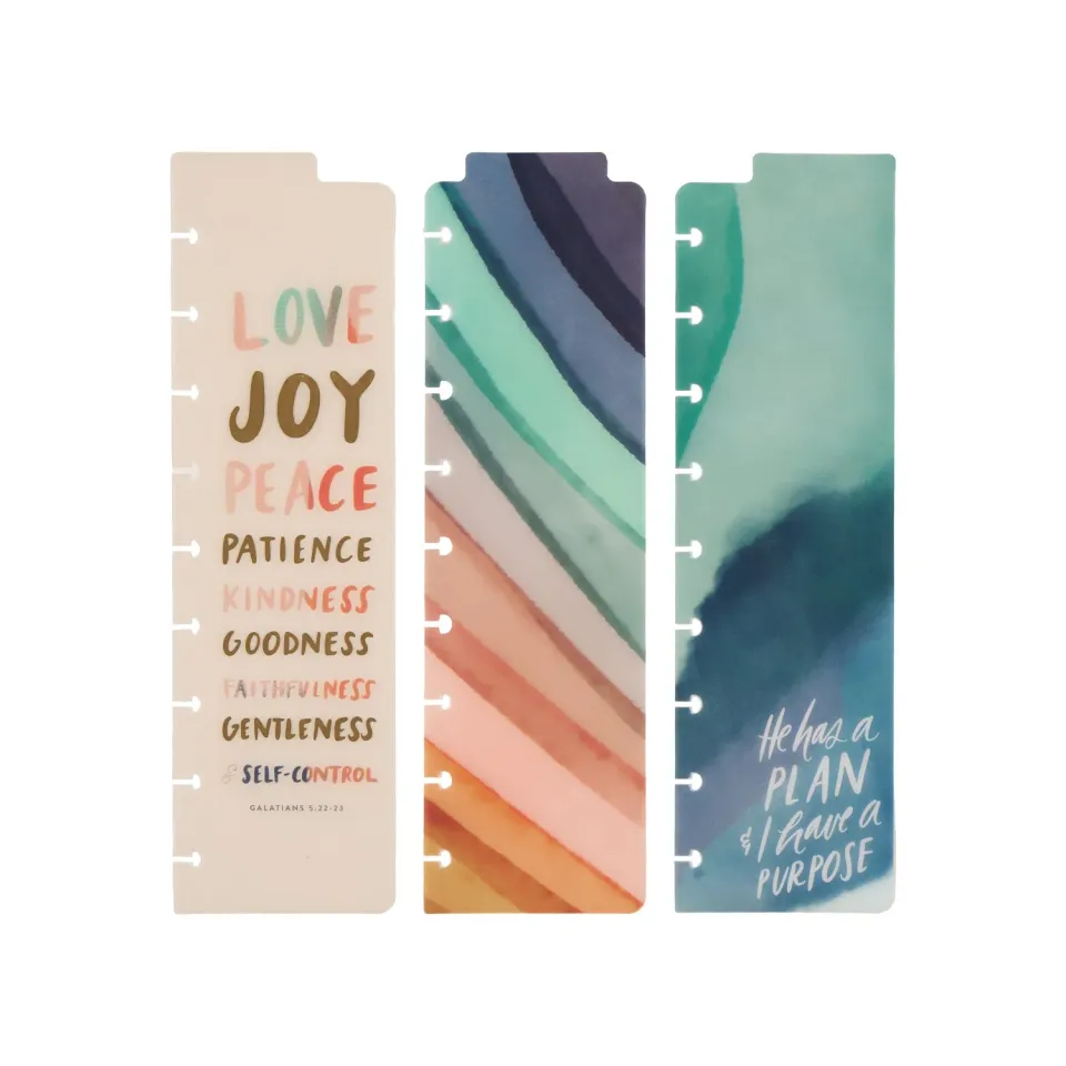 Happy Planner Watercolor Grace Faith marque-pages Classic lot 3