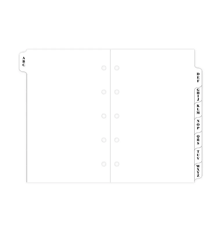 Filofax Classic intercalaires A-Z 3 lettres Mini blanc
