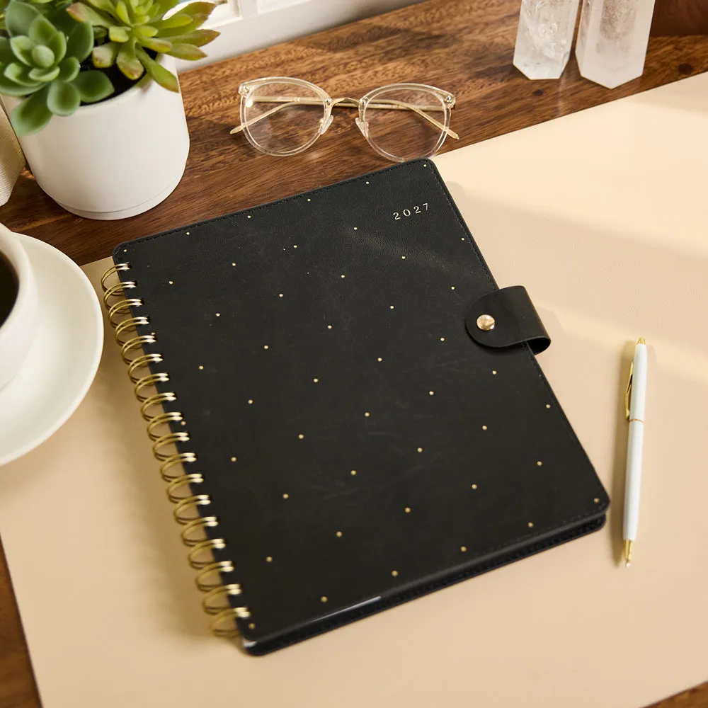 Happy Planner Citrine Midnight Dots agenda 2027 classic pro 12 mois