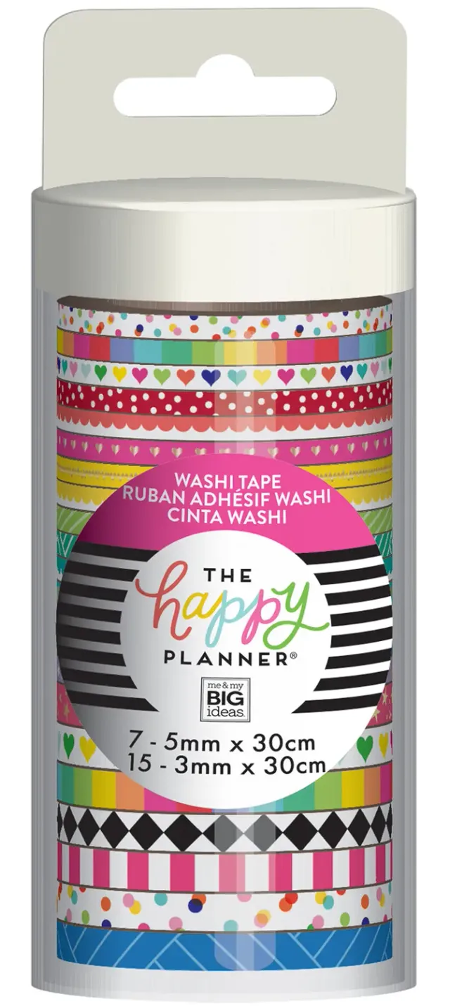 Happy Planner Brights Washi Tape Assortment masking tape 22 rouleaux