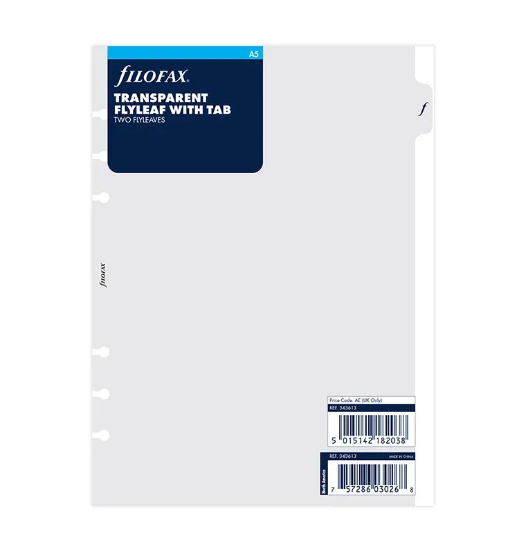 Filofax Classic intercalaire transparent A5 rigide