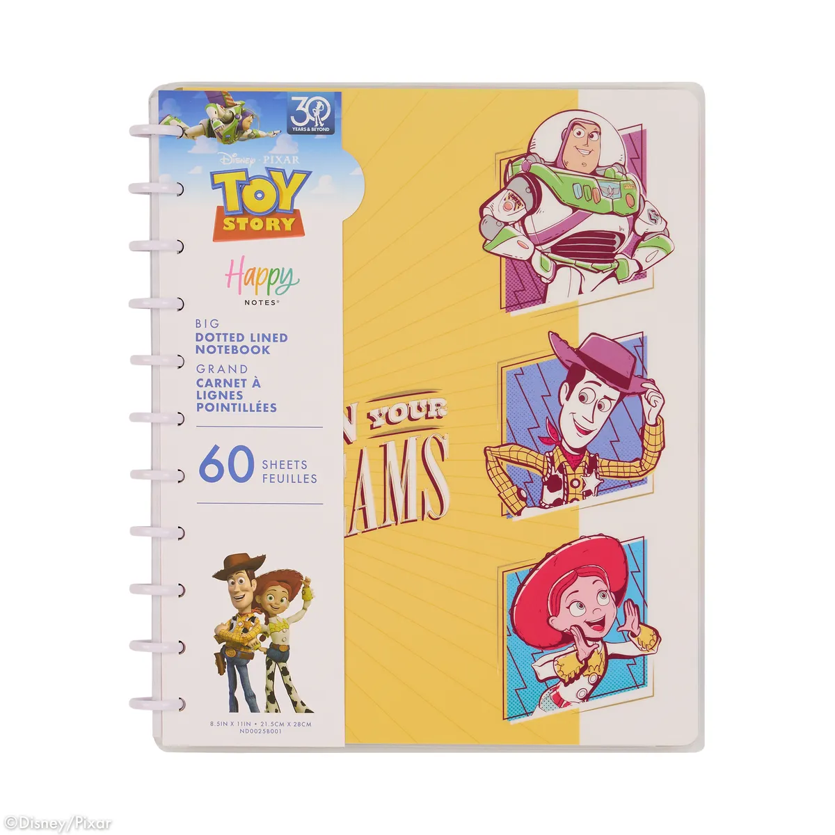 Happy Planner Toy Story 30 ans carnet Big pointillé ligné