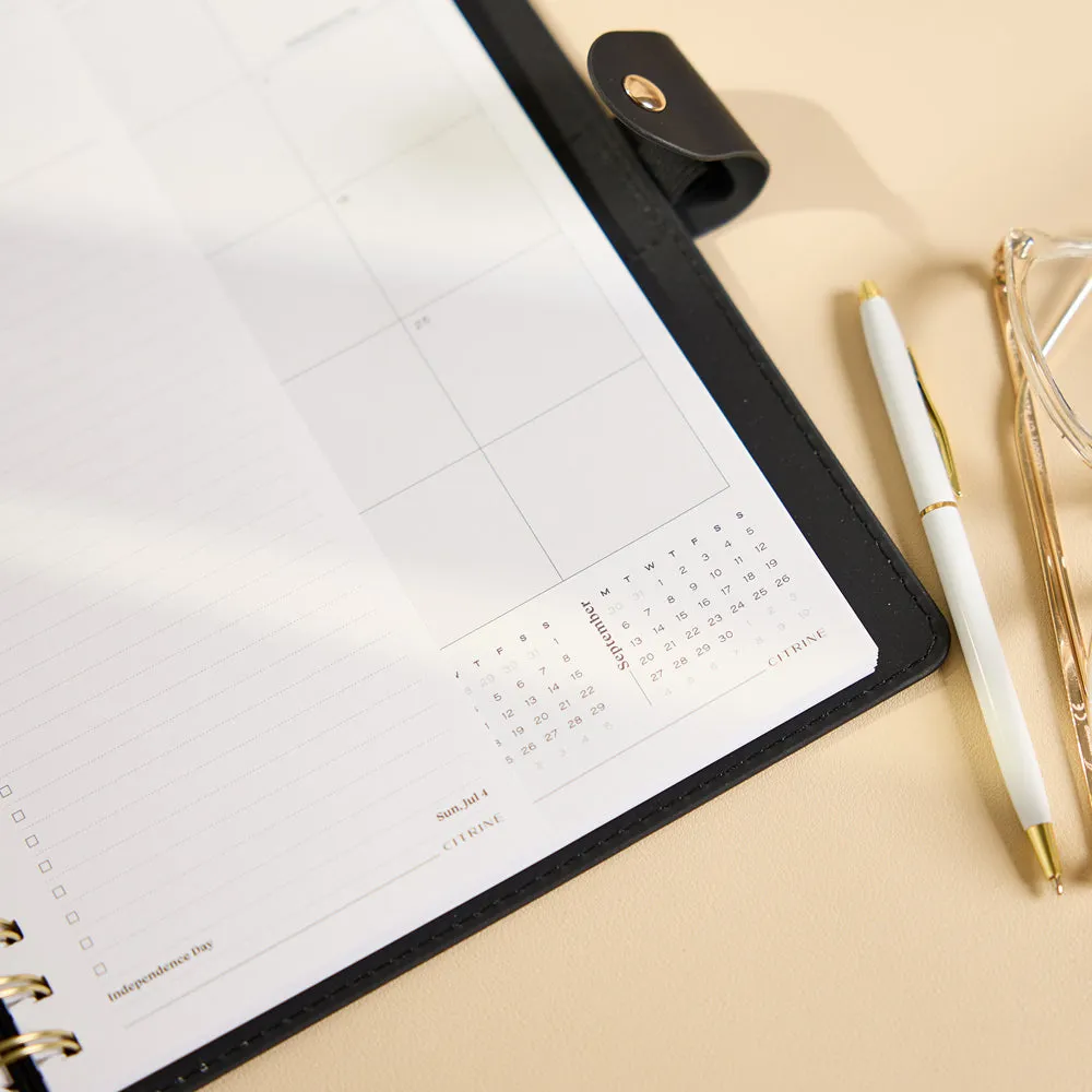 Happy Planner Citrine Midnight Plaid 2027 Classic agenda professionnel
