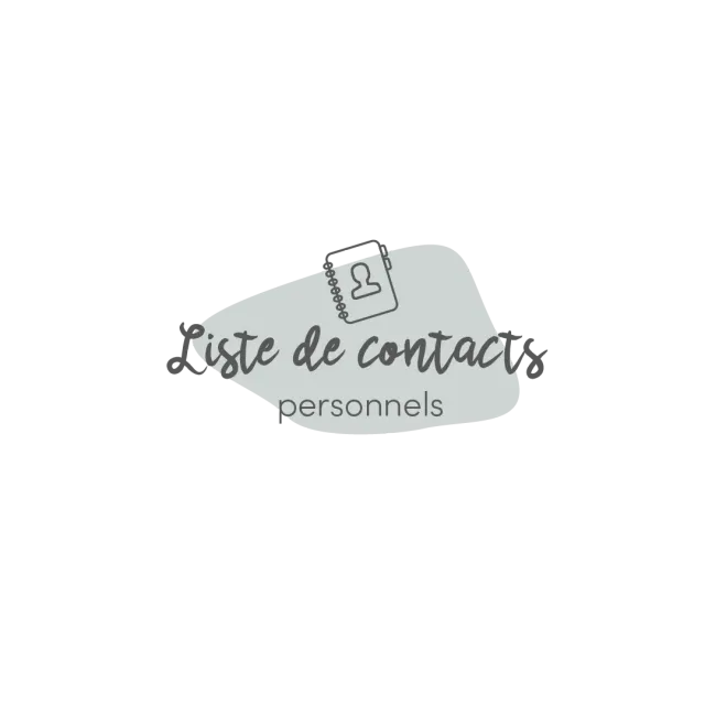 Les Belles Combines Liste contacts personnels fiche à imprimer
