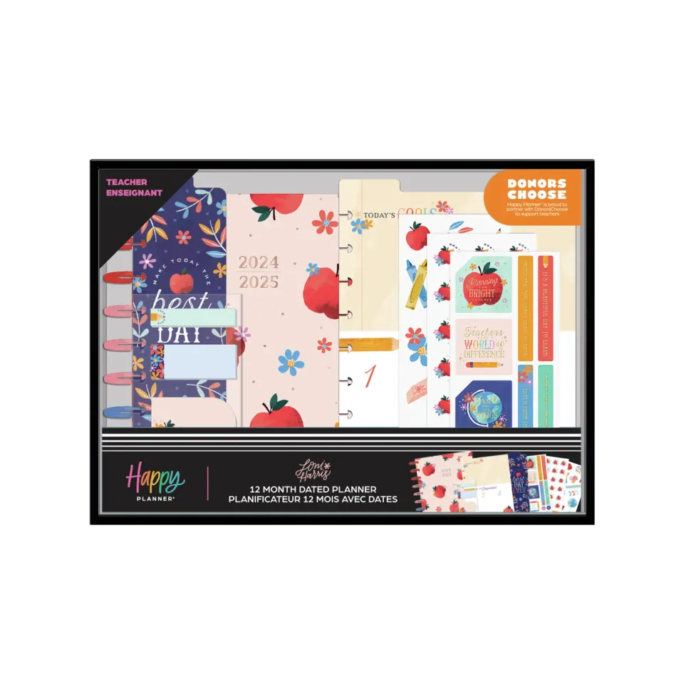 Happy Planner Classroom Brights Teacher agenda enseignant 12 mois
