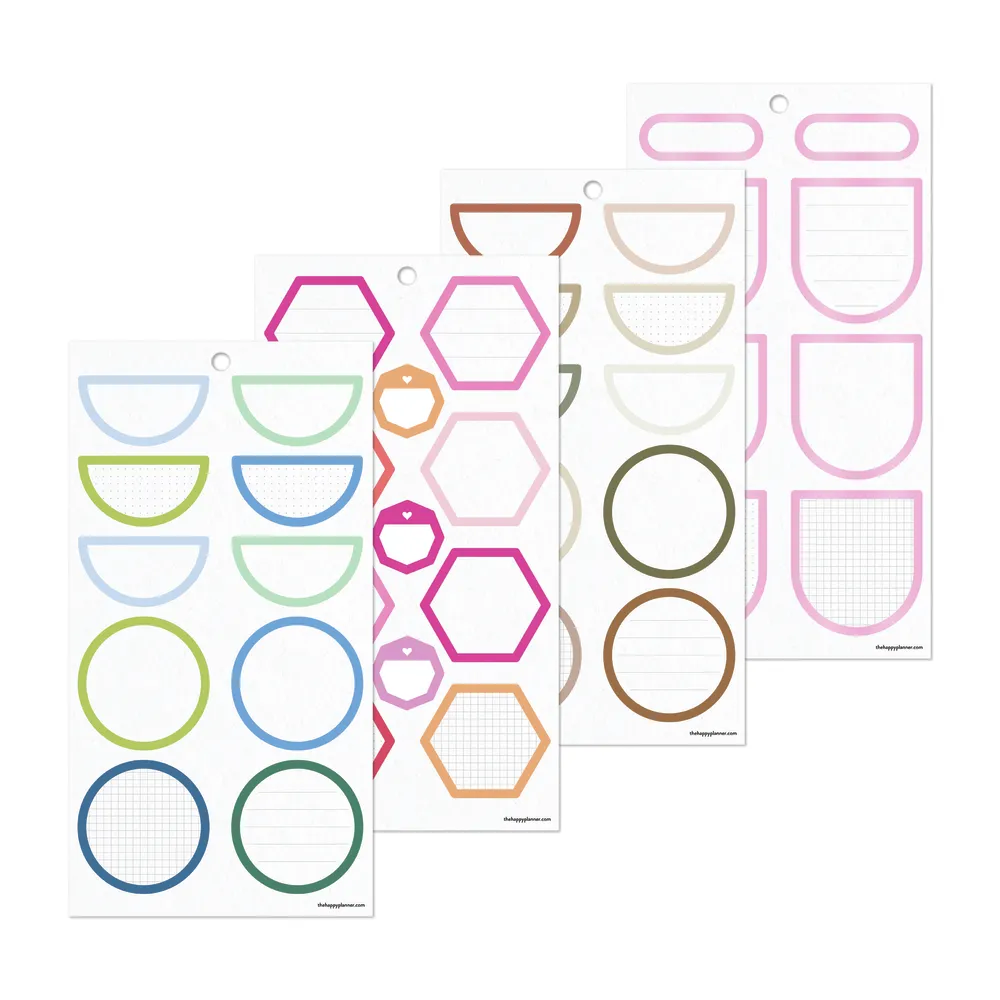 Happy Planner Bright Colorful Boxes stickers Big 264 pièces