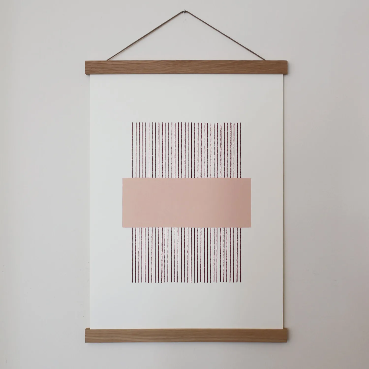 Kartotek Lines affiche A3 blush cadre chêne magnétique