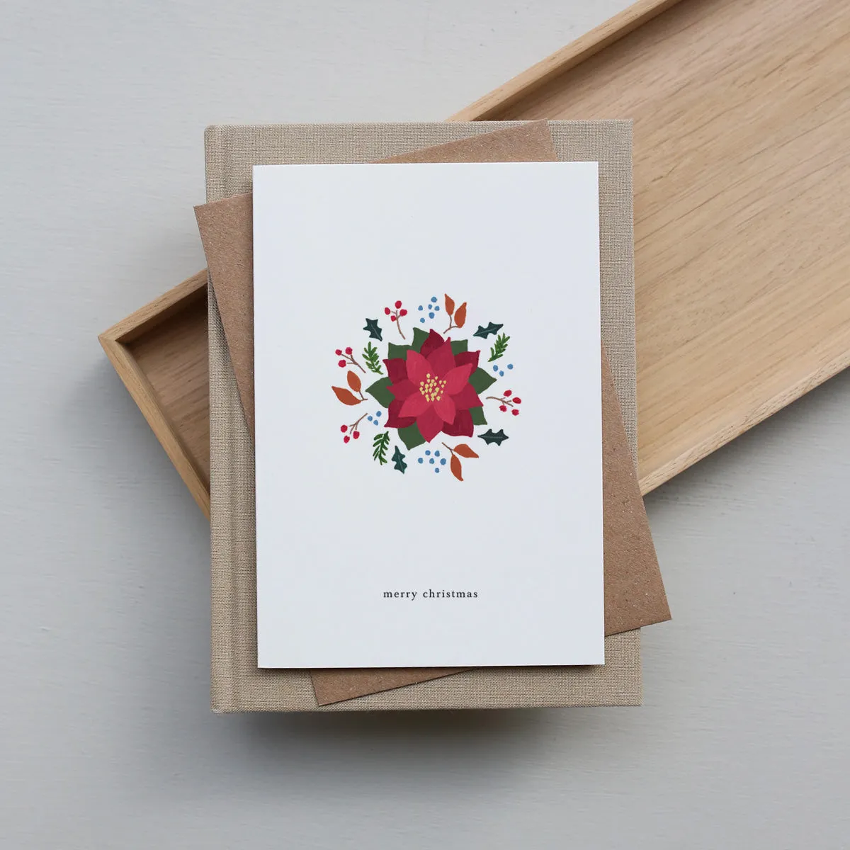 Kartotek Poinsettia carte de Noël avec enveloppe