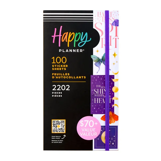 Happy Planner Zodiac Stargazer stickers mega 100 planches doré