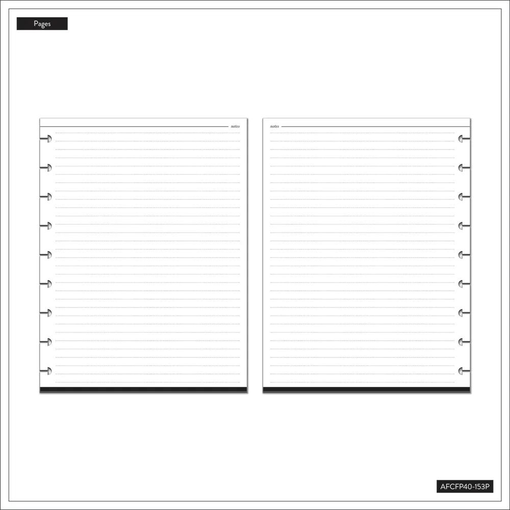 Happy Planner Work + Life Onyx recharge Classic pointillée 40 feuilles