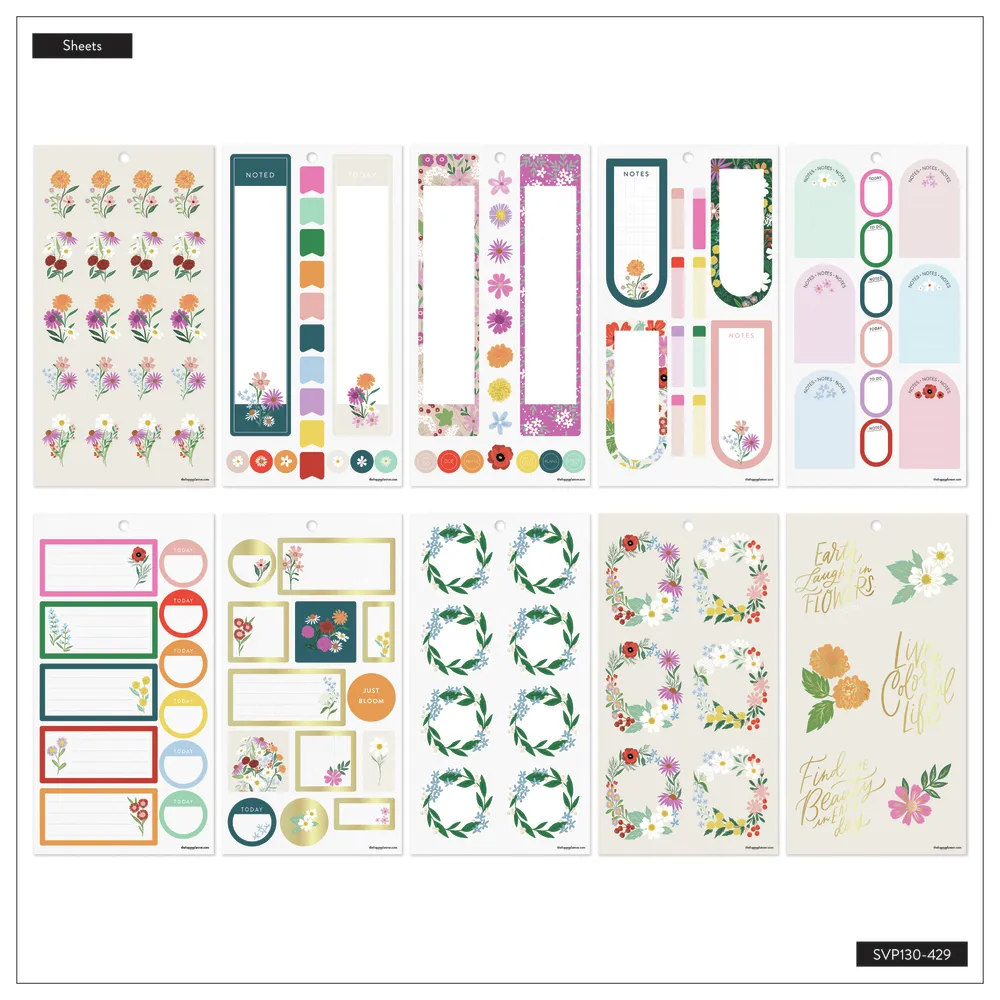 Happy Planner Blooming Bouquet stickers Classic 507 pièces floral