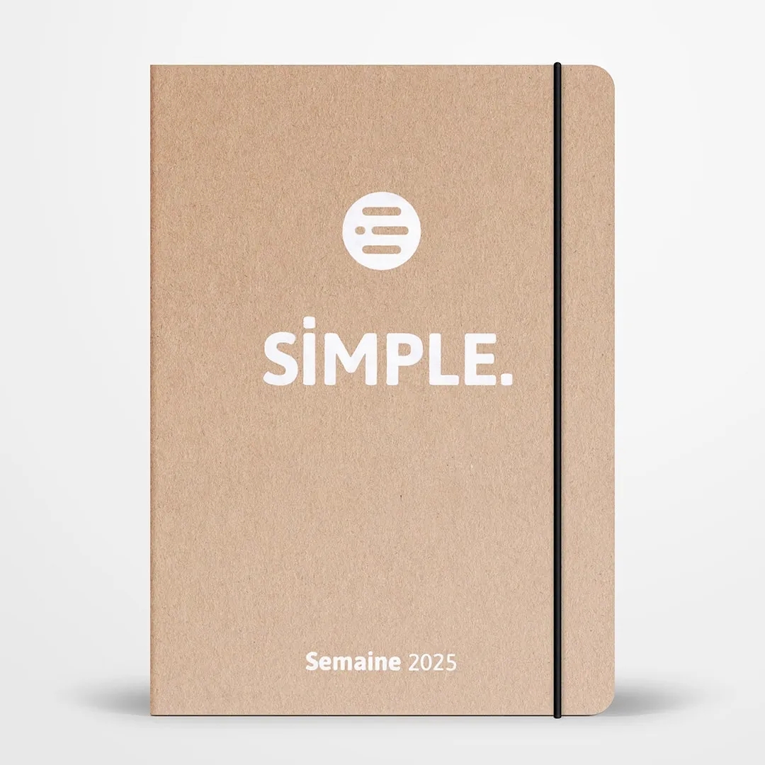 My365 SIMPLE Semaine 2025 agenda sable + jaquette zen noir