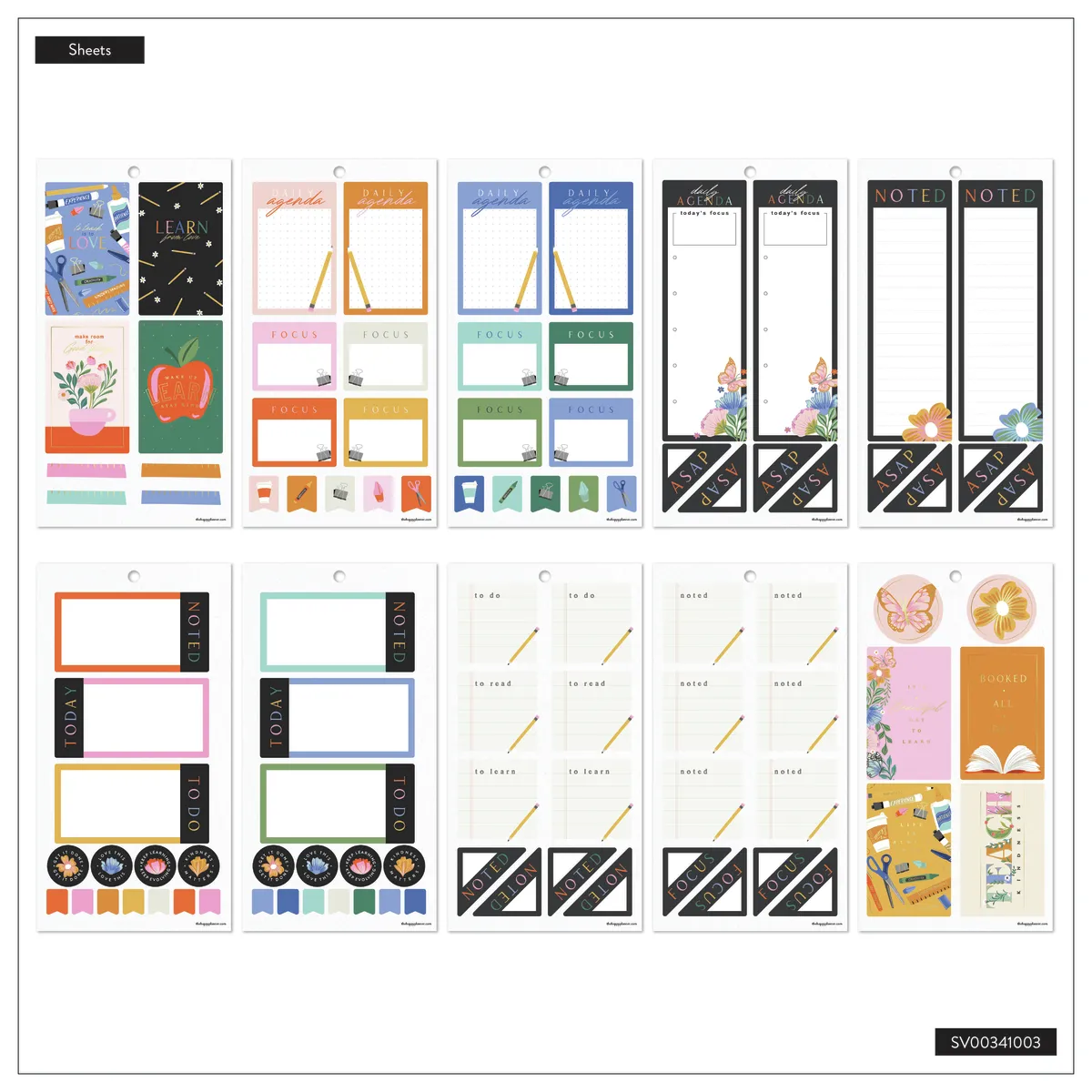 Happy Planner Homeschool Heart stickers Big value pack 532