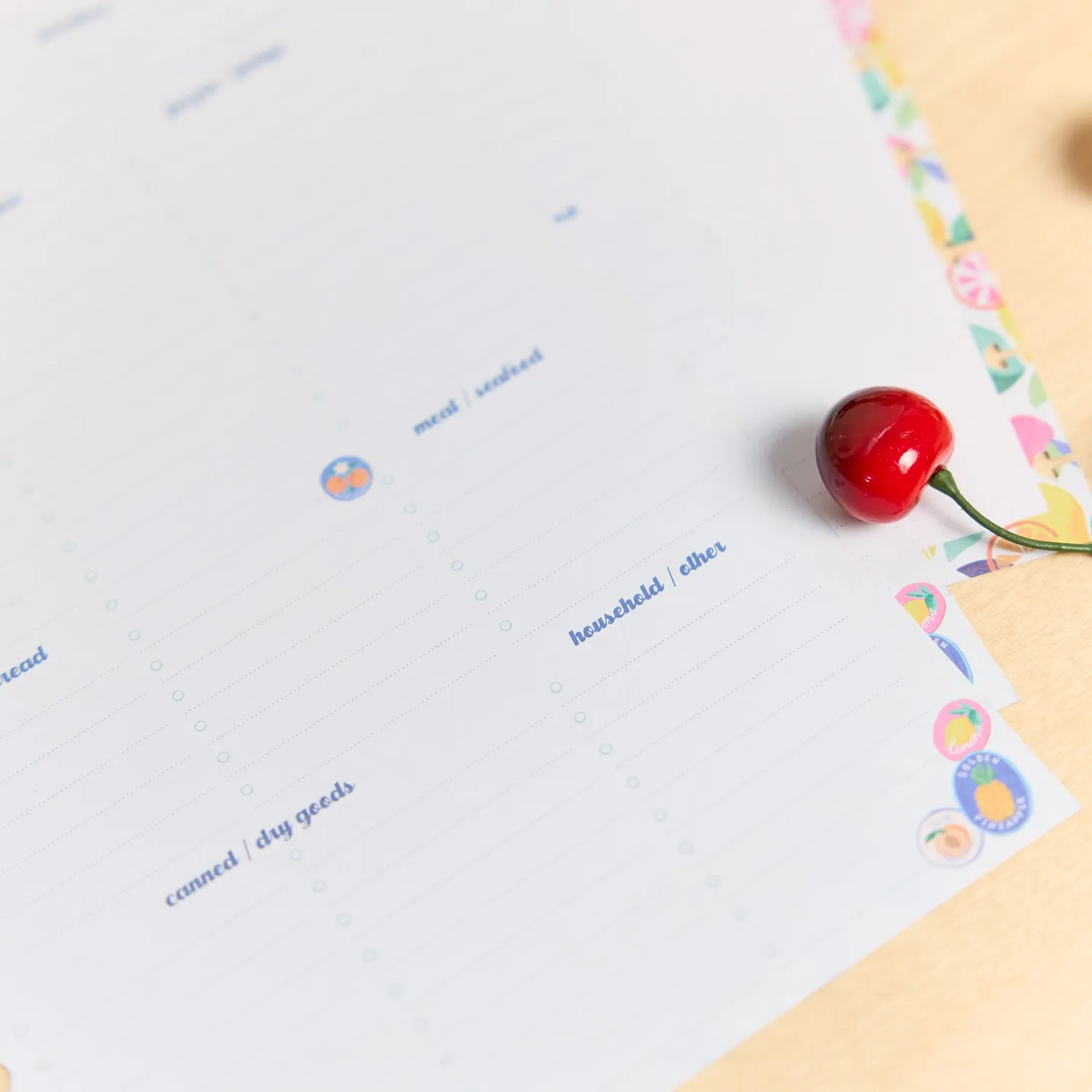 Happy Planner Sunshine Splash liste courses papier Classic 40 feuilles