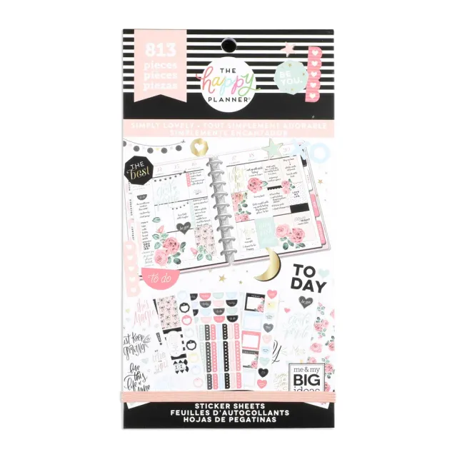 Happy Planner Simply Lovely stickers value pack 30 feuilles