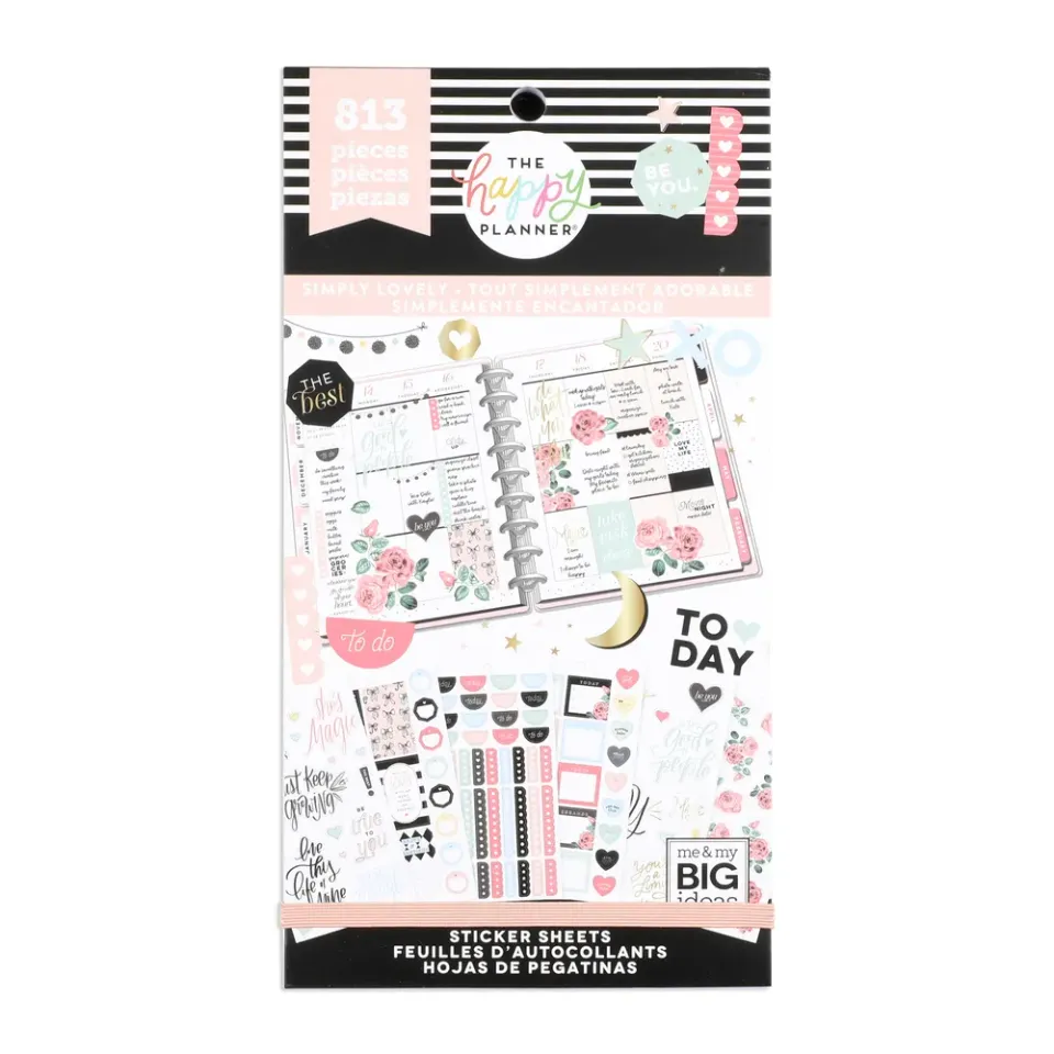 Happy Planner Simply Lovely stickers value pack 30 feuilles