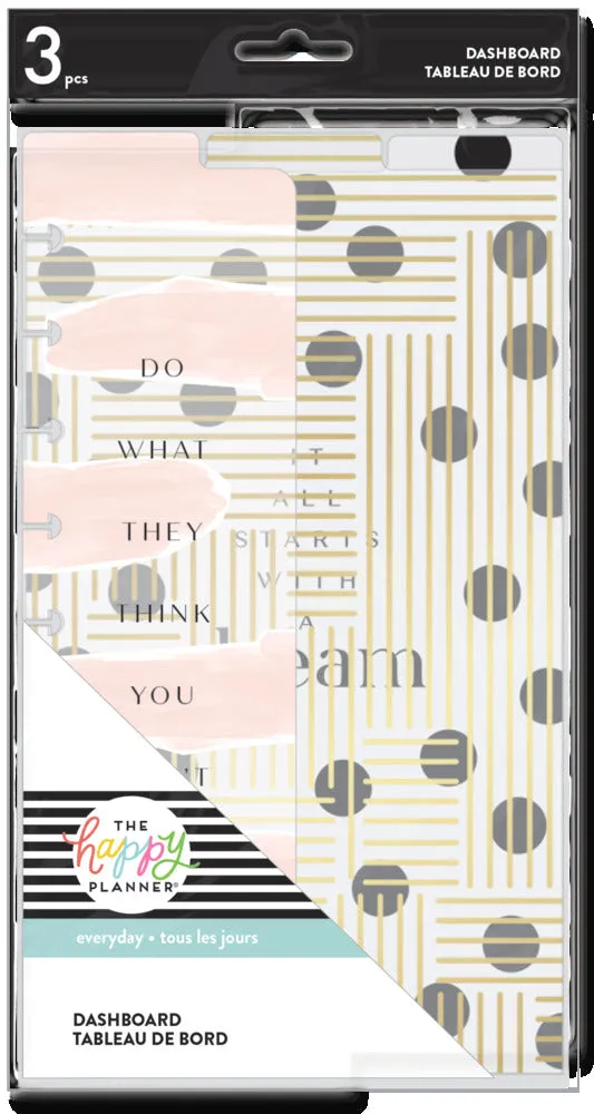 Happy Planner Blushin It Classic Dashboard intercalaire lot 3 rose