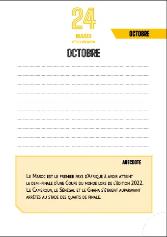 Frigobloc Foot agenda scolaire 2023-2024 page par jour