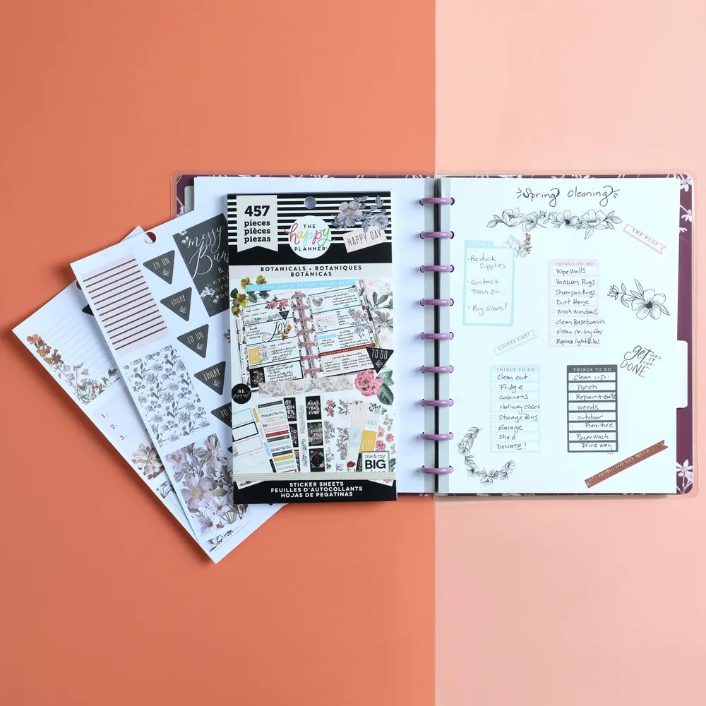 Happy Planner Spring Botanicals bundle carnet stickers floral