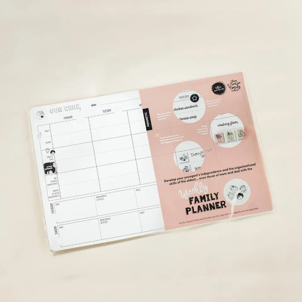 Les Belles Combines Planning familial hebdomadaire magnétique effaçable