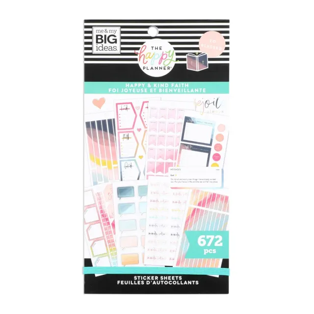 Happy Planner Happy & Kind Faith lot stickers 672 pièces