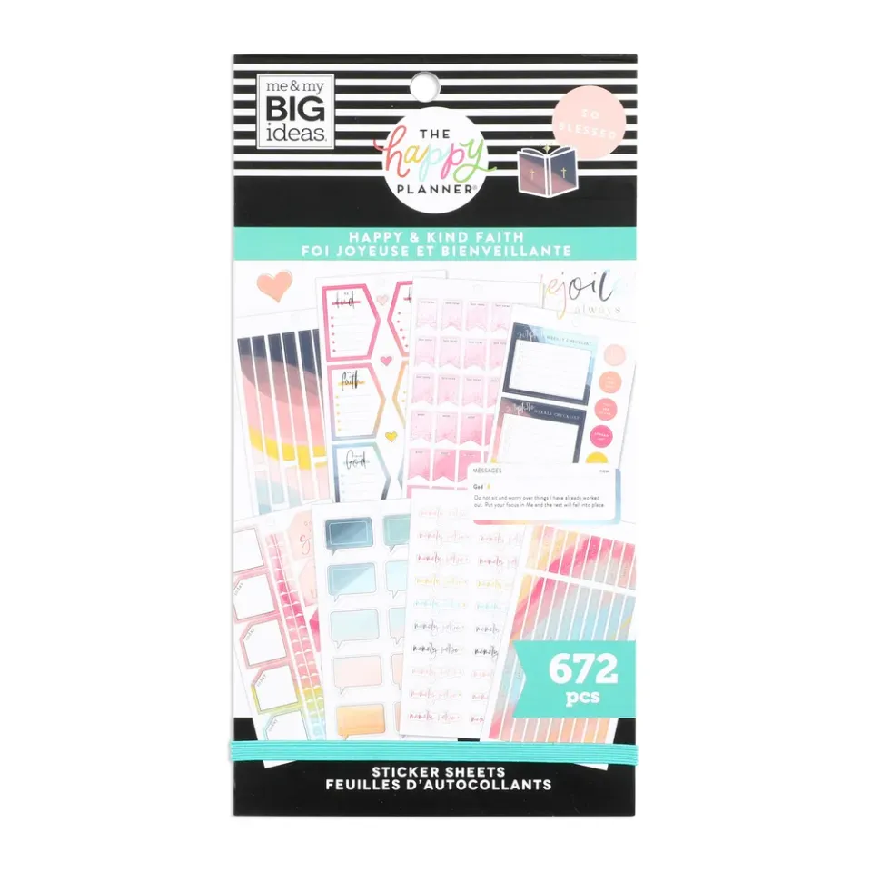 Happy Planner Happy & Kind Faith lot stickers 672 pièces