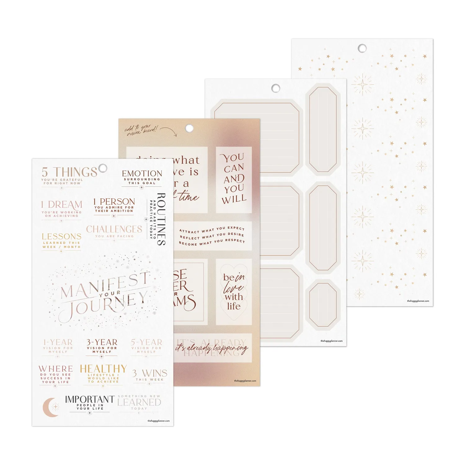 Happy Planner Manifest stickers value pack 30 feuilles neutres