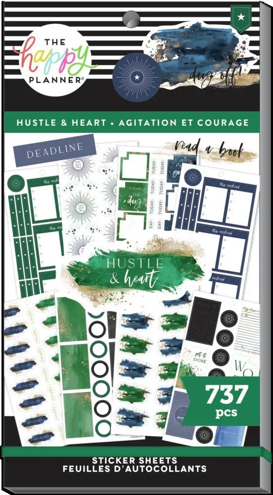 Happy Planner Hustle and Heart Value Pack stickers 737 télétravail