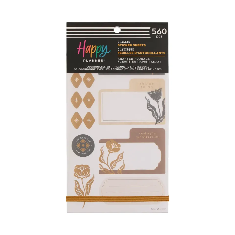 Happy Planner Krafted Florals lot autocollants 560 stickers