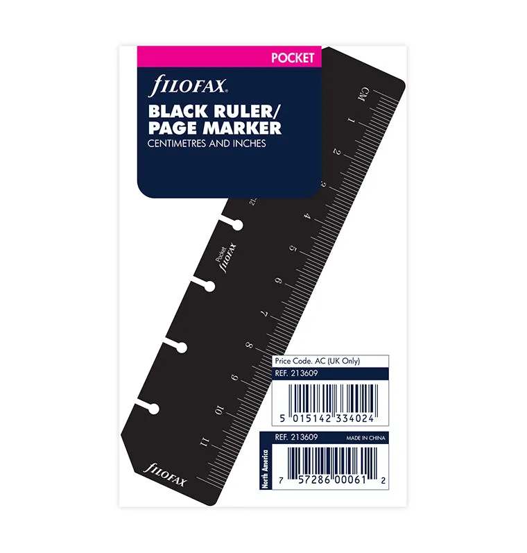 Filofax Classic marque-page règle Pocket noir